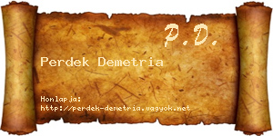 Perdek Demetria névjegykártya